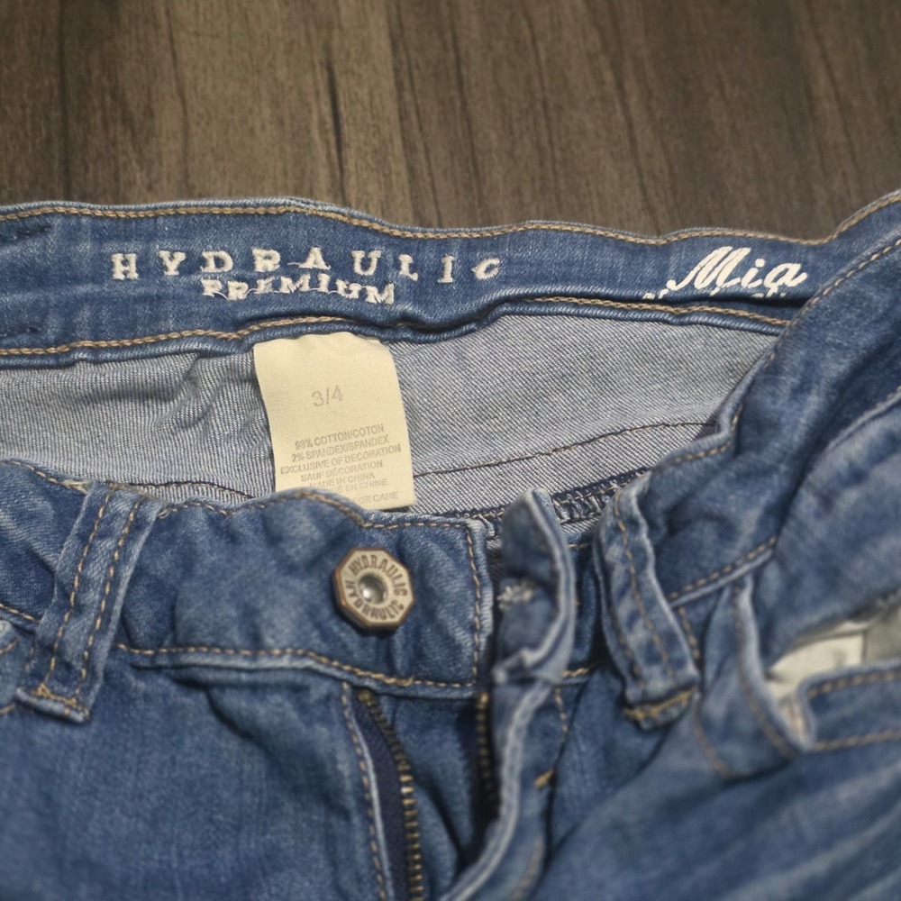 Hydraulic Premium Skinny Jeans Size 3/4 Distressed Ripped Blue Denim Low Rise... - Picture 4 of 9